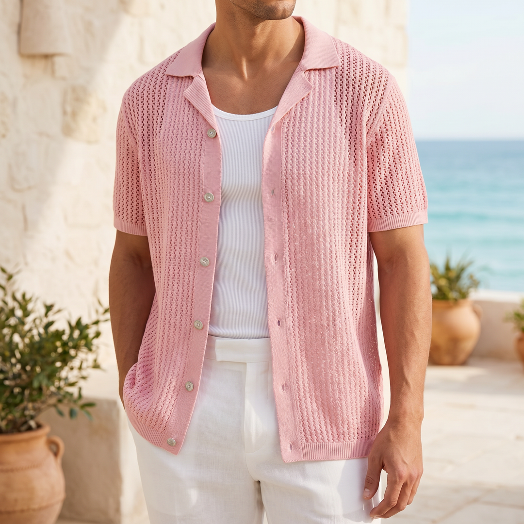 Silas Open Knit Button Shirt