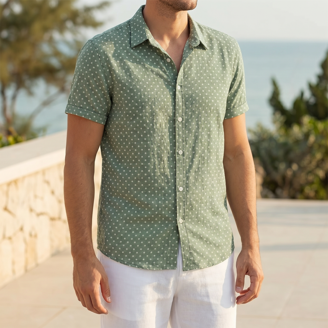 Miles Polka Dot Button Up Shirt