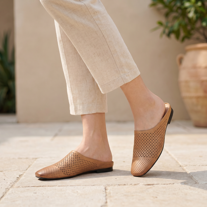 Celeste Perforated Leather Mule