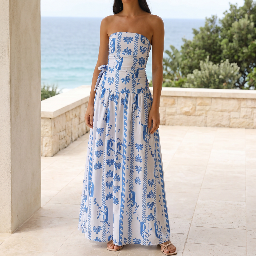 Isla Floral Strapless Maxi Dress