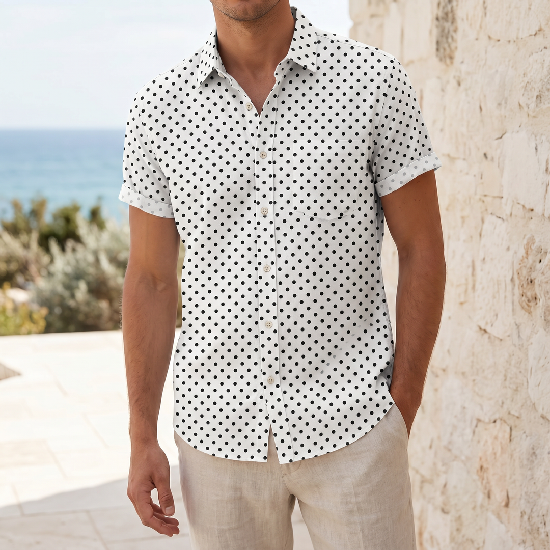 Miles Polka Dot Button Up Shirt