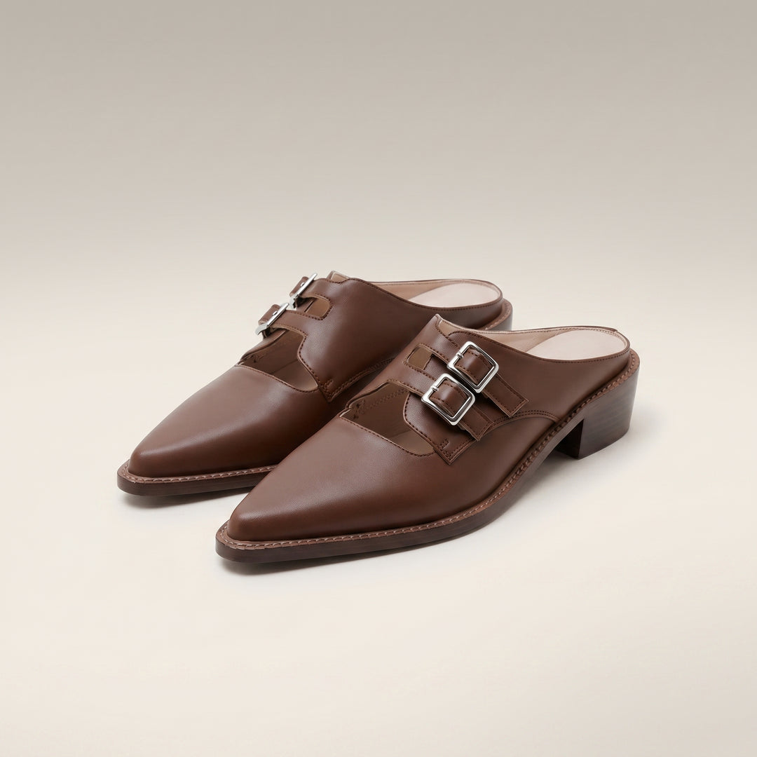 Adeline Double Strap Heeled Mule