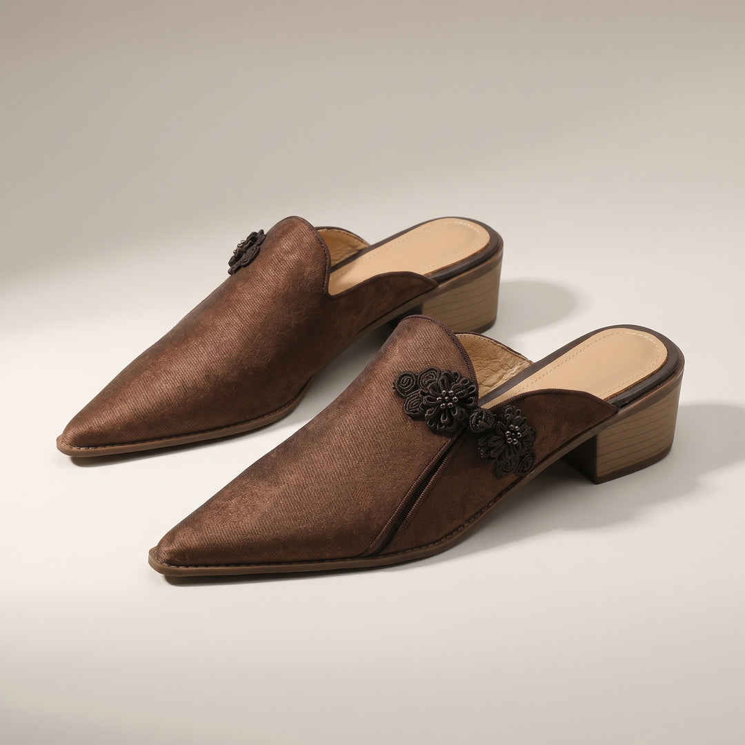 Marielle Floral Heeled Mule