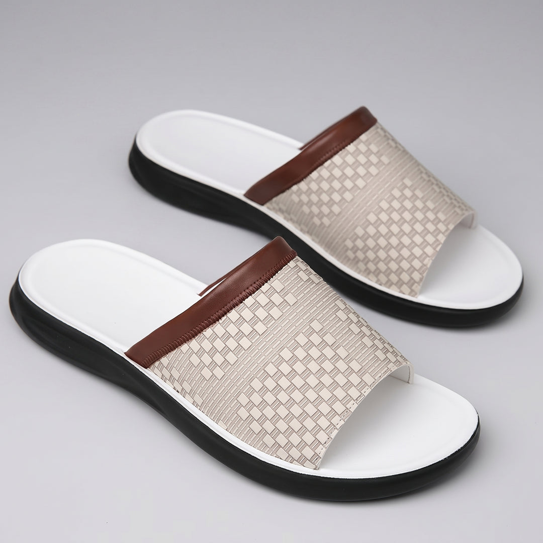 Santino Woven Leather Slide Sandal