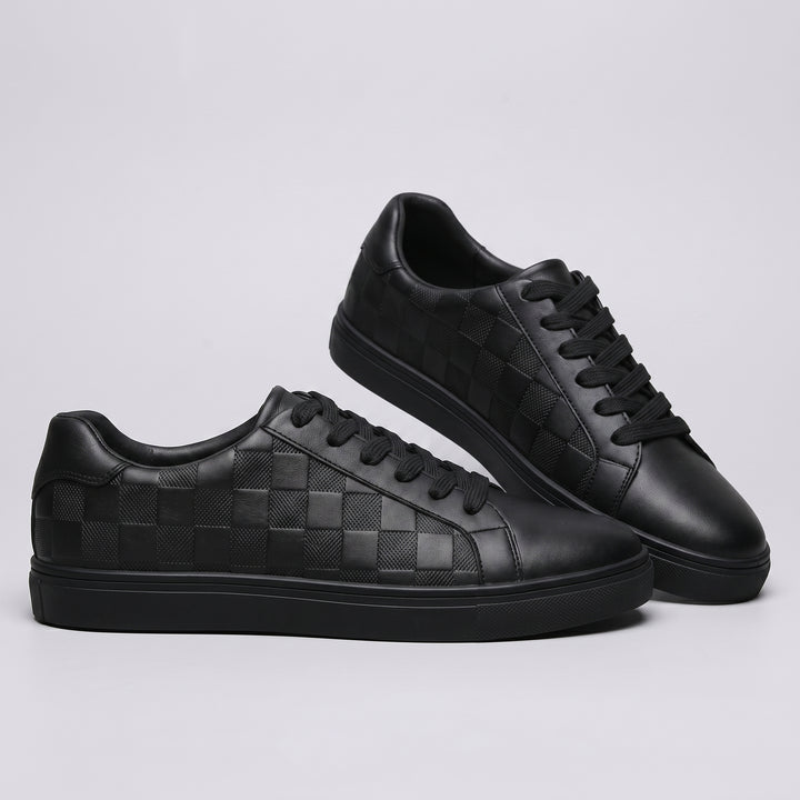 Luca Checker Leather Low Top Sneaker