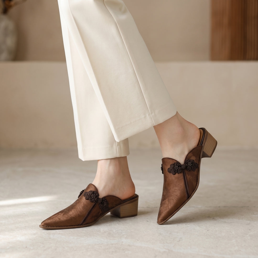 Marielle Floral Heeled Mule