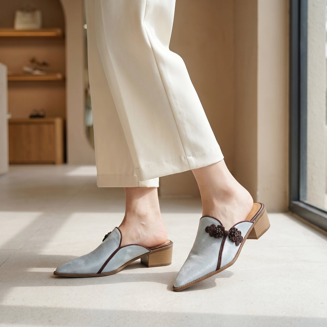 Marielle Floral Heeled Mule