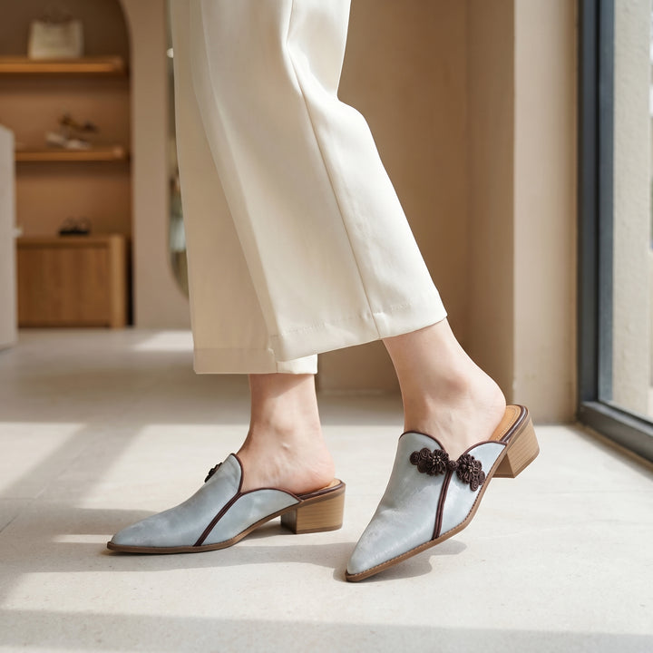 Marielle Floral Heeled Mule