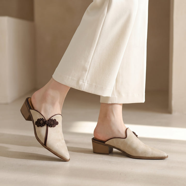 Marielle Floral Heeled Mule